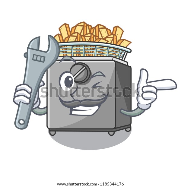 Mechanic Deep Fryer Machine Isolated On vector de stock (libre de