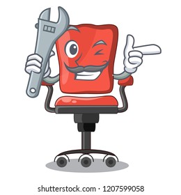 Mechanic desk chair office isolated on mascot