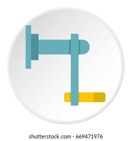 Mechanic detail icon in flat circle isolated on white vector illustration for web