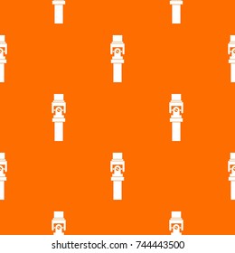 Mechanic detail pattern repeat seamless in orange color for any design. Vector geometric illustration