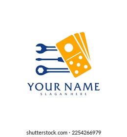 Mechanic Domino logo vector template, Creative Domino logo design concepts