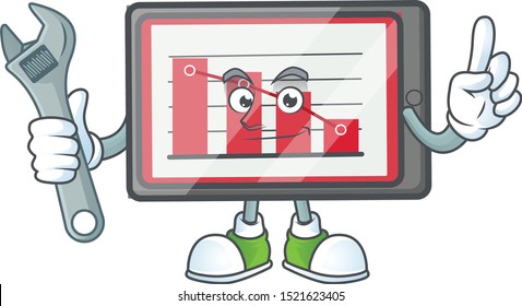 Mechanic down chart horizontal table on white background.