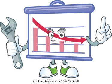 Mechanic down graphic board on white background.