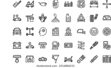 Mechanic elements icons High-Quality Vector Icons Collection with Editable Stroke. Ideal for Professional and Creative Projects.