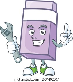Mechanic eraser cartoon isolated on white background.