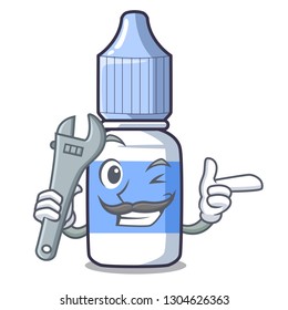 Mechanic eye drops isolated with the characters