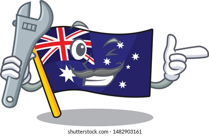 Mechanic flag australia isolated in the mascot