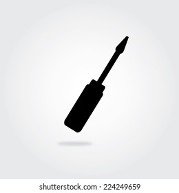 Mechanic flat icon with shadow : screwdriver.