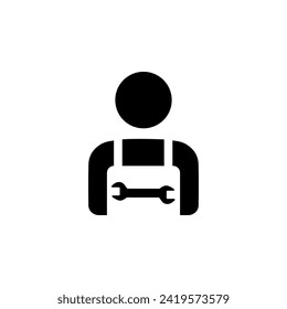 Mechanic flat vector icon. Simple solid symbol isolated on white background