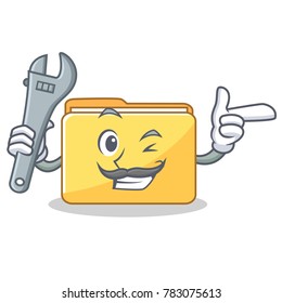 Mechanic folder character cartoon style