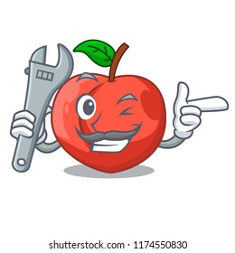 Mechanic fruit of nectarine isolated on mascot