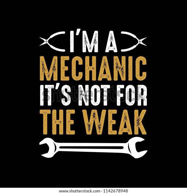 Mechanic Funny Saying Quote Best Print Stock Vector (Royalty Free