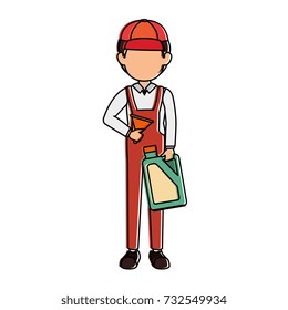 mechanic with gallon avatar character