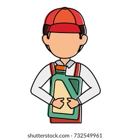 mechanic with gallon avatar character