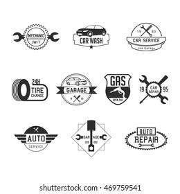 Mechanic Garage Black Badges Logos