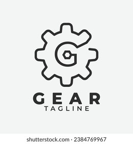 Mechanic gear logo icon simple design with letter G