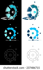 Mechanic gear logo set, eps10 vector.