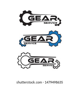mechanic gear service industry logo and icon vector illustration design template