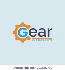 mechanic gear text letter G logo template design for brand or company and other