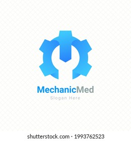 mechanic gear wrench automotive services logo vector graphic design