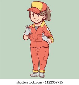mechanic girl at work