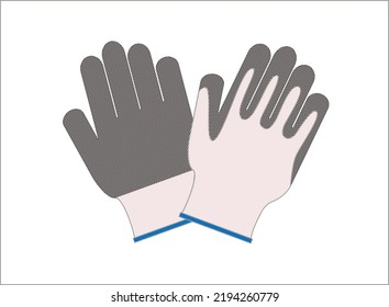 Mechanic gloves for work isolated on white background. Farming hand protection, Safety gloves in the industrial and construction. -vector illustration.