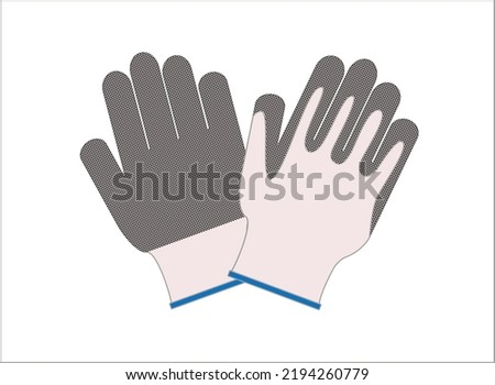 Mechanic gloves for work isolated on white background. Farming hand protection, Safety gloves in the industrial and construction. -vector illustration.