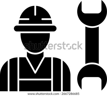 Mechanic Glyph Vector Icon Design