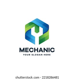 Mechanic Gradient Logo Icon Design
