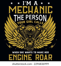 Mechanic graphics tshirt design vector design 