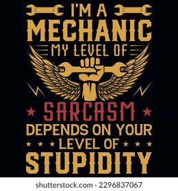 Mechanic graphics tshirt design vector design 