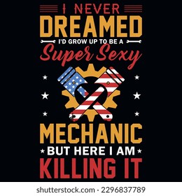 Mechanic graphics tshirt design vector design 