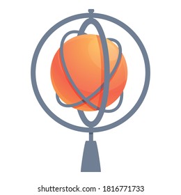 Icono de giroscopio mecánico. Caricatura del icono del vector giroscopio mecánico para el diseño web aislado en fondo blanco