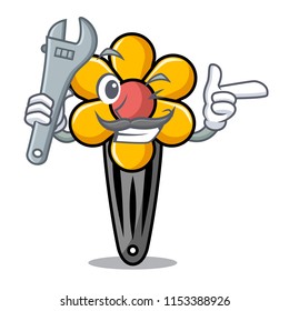 Mechanic hair clip mascot cartoon