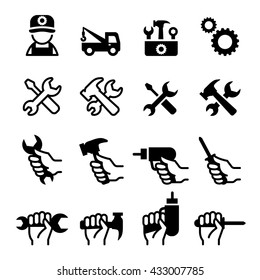 Mechanic , hand tool icons set