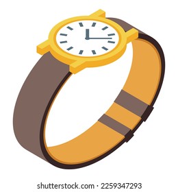 Mechanic hand watch icon isometric vector. Retro analogue. Old device