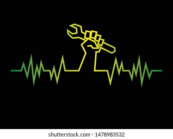 mechanic heartbeat or pulse icon template