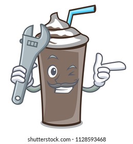 Mechanic ice chocolate mascot cartoon