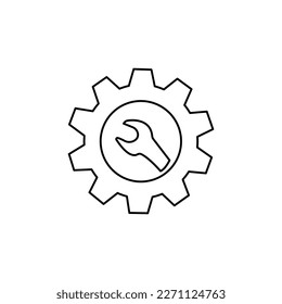 mechanic icon, gear, keys, vector illustration