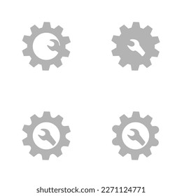 mechanic icon, gear, keys, vector illustration