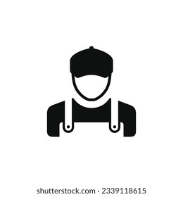 Mechanic icon isolated on white background. Worker engineer icon