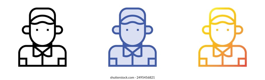 mechanic icon. Linear, Blue Fill and Gradient Style Design Isolated On White Background