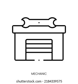 mechanic icon. Linear style sign isolated on white background. Vector illustration