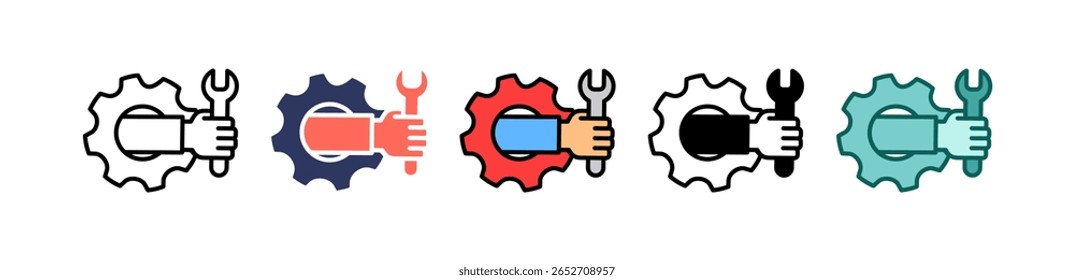 Mechanic Icon Multiple Vector Illustration