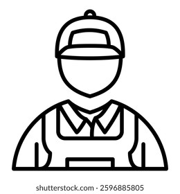 Mechanic icon in Outline Style. Simple Outline Icon Vector. Simple Vector Design
