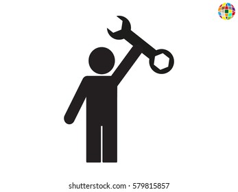 mechanic, icon, vector illustration eps10