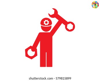 mechanic, icon, vector illustration eps10