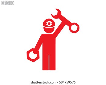 mechanic, icon, vector illustration eps10
