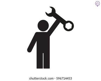 mechanic, icon, vector illustration eps10