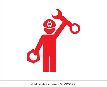 mechanic, icon, vector illustration eps10